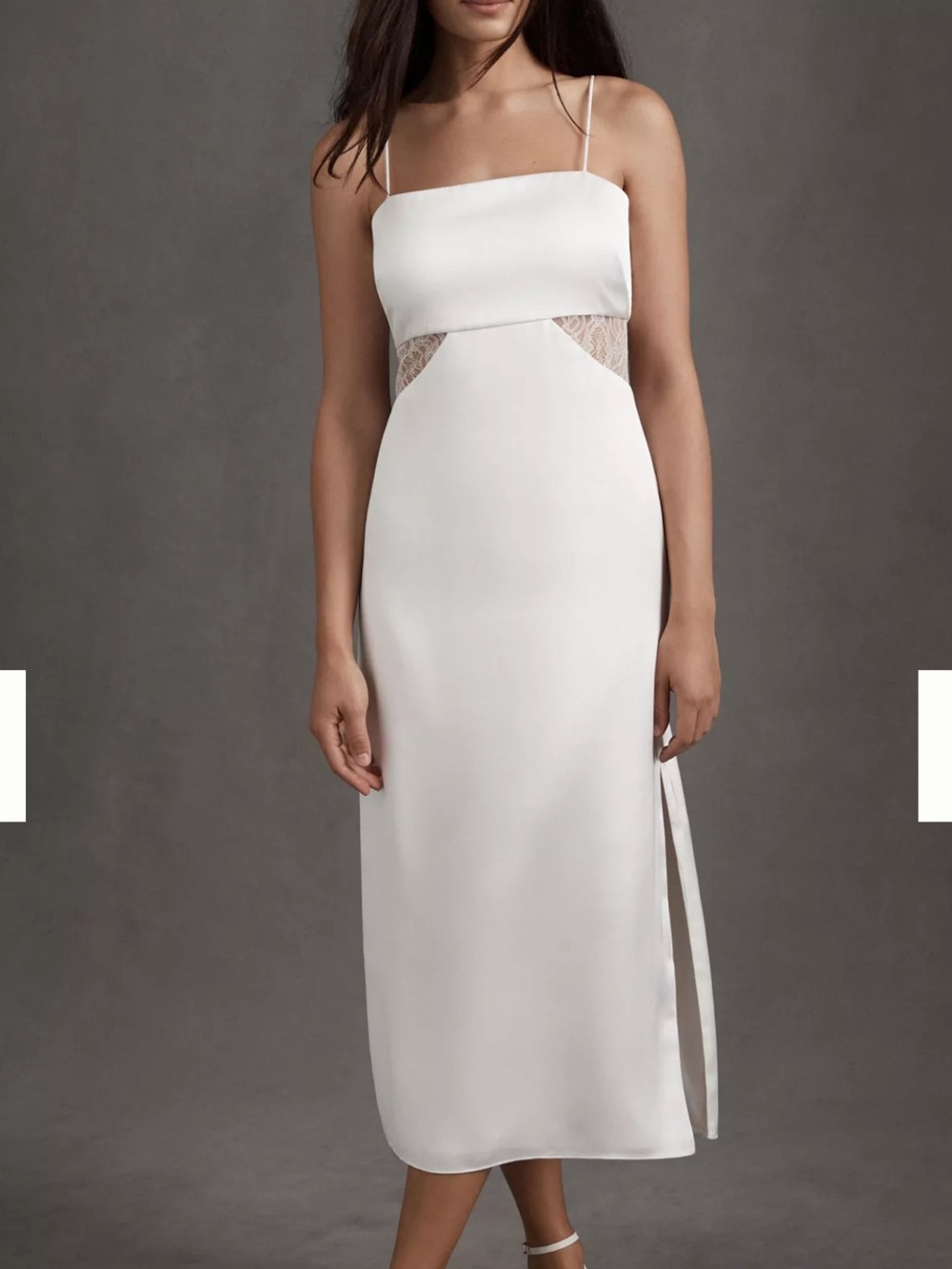 Sachin & Babi Jane Strappy Sheer Lace Cutout Satin Midi Dress. Size 14. NWT.